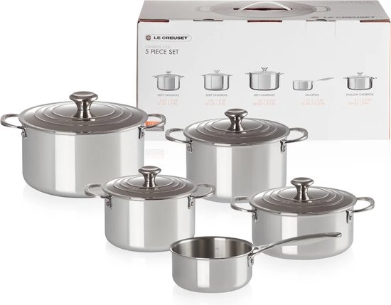 Le Creuset Signature RVS Pannenset 5-delig
