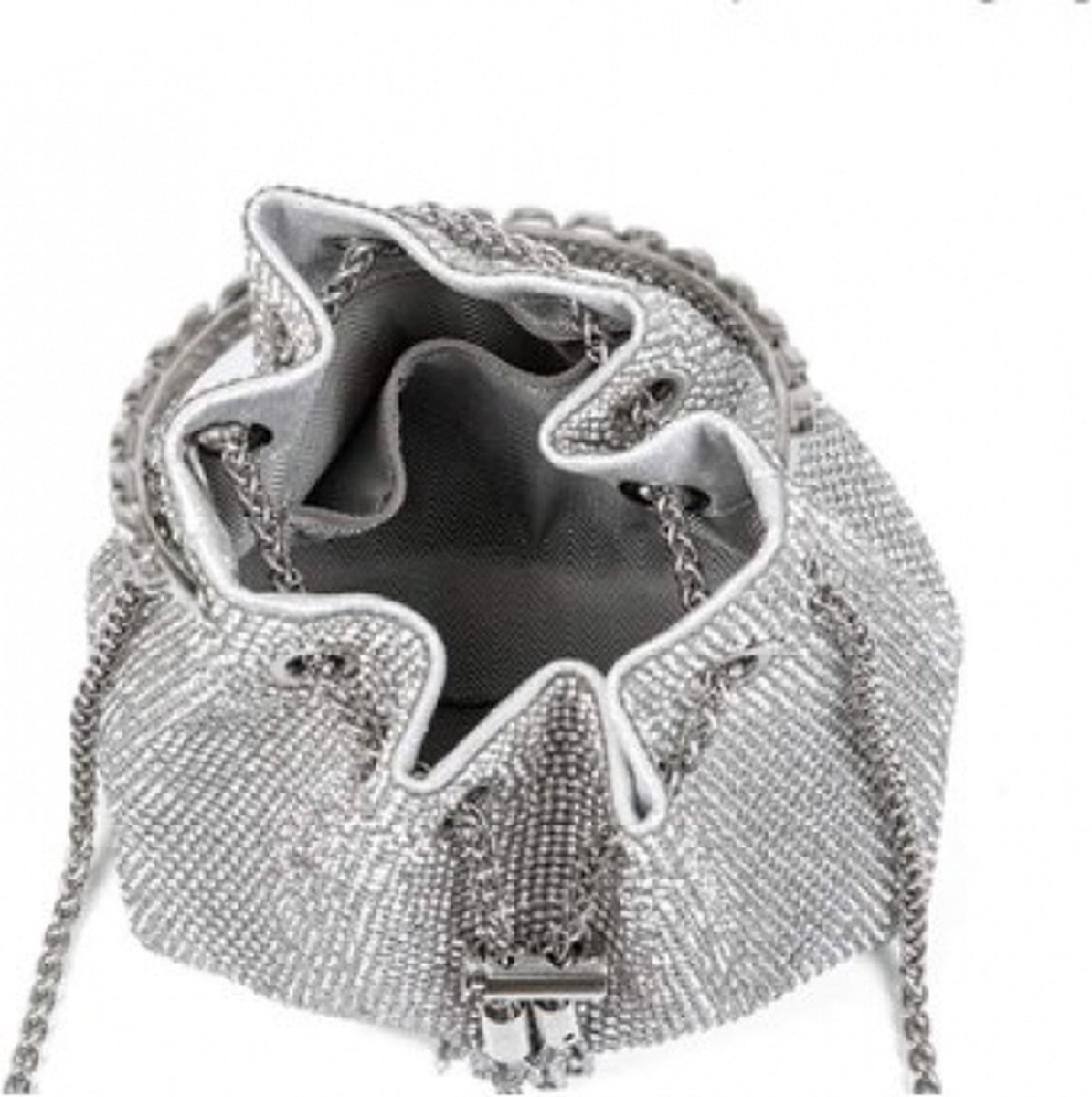 VICTORIA Elegante Italiaans Leren Zilveren Tas - Crossbody Tas Met Een Strak Design Vera Pelle Florence