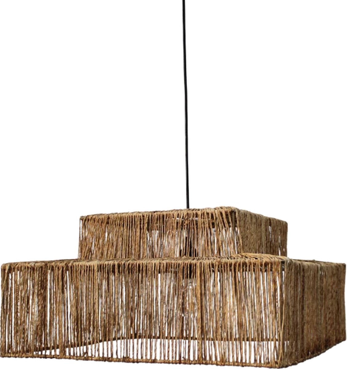 Vierkante jute hanglamp Zenon -Ø50cm- 4Shine