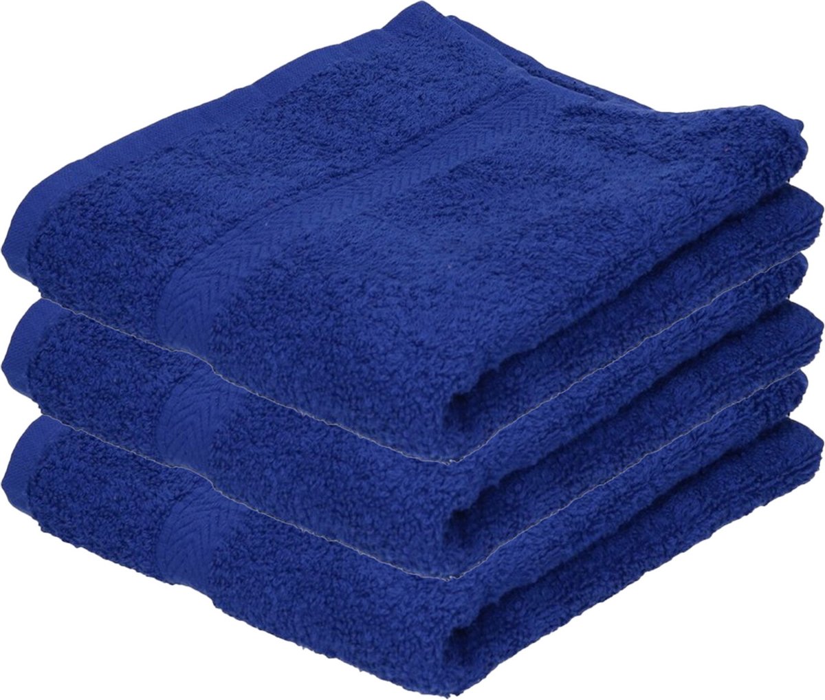 Towelcity Luxe badhanddoek - 3x - blauw - 50 x 90 cm - 550 grams - Badkamer textiel - Katoen