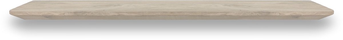 Zwevende wandplank eiken met verjongde kant 170 x 20 cm - Wandplank zwevend - Boekenplank - Zwevende boekenplank - Boomstam plank - Muurplank - Muurplank zwevend