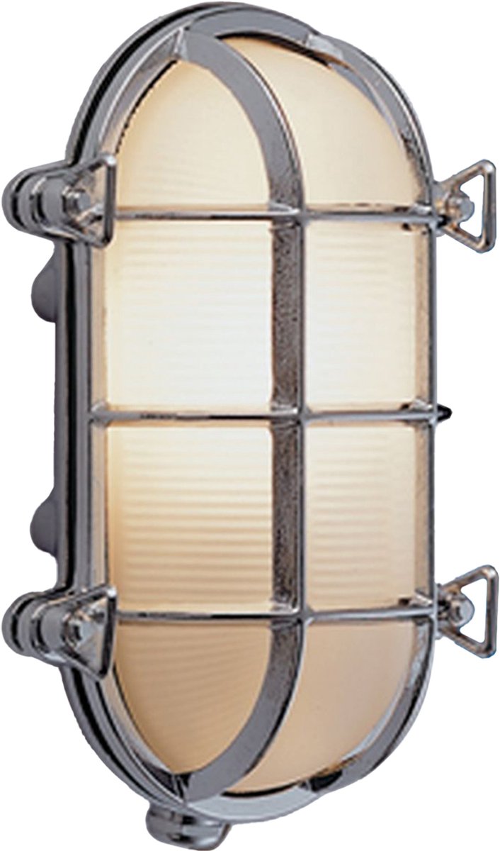 Licht-Erlebnisse - Sirena - LED - Wandlamp - IP54 - 3000K - 422lm - van - Messing Glas - in - Verchroomd transparant