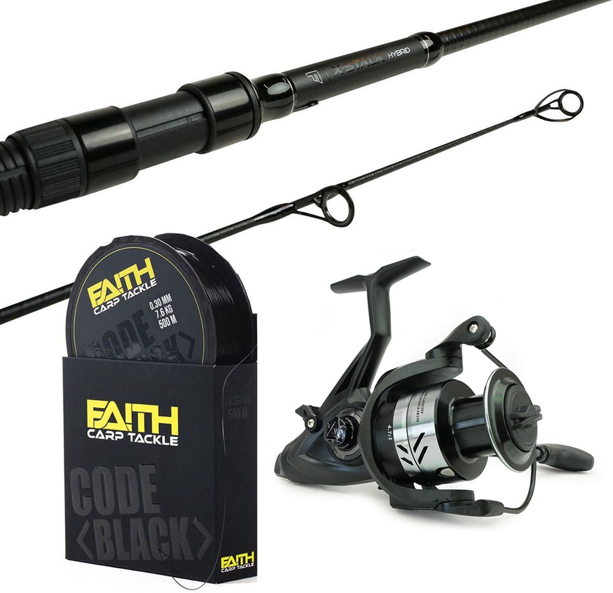 Faith Karper Hengelset -X-Stalk Hybrid 10Ft 3.5lb - Nobilis LL 3500 Freerunner Vismolen - Nylon Vislijn
