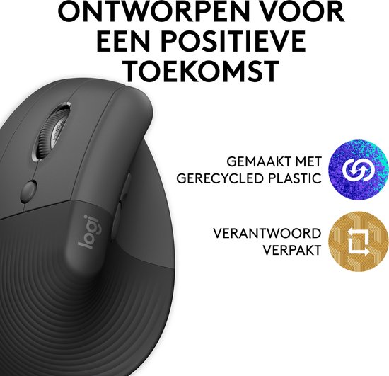 Logitech Lift - Verticale ergonomische muis - Linkshandig - Graphite
