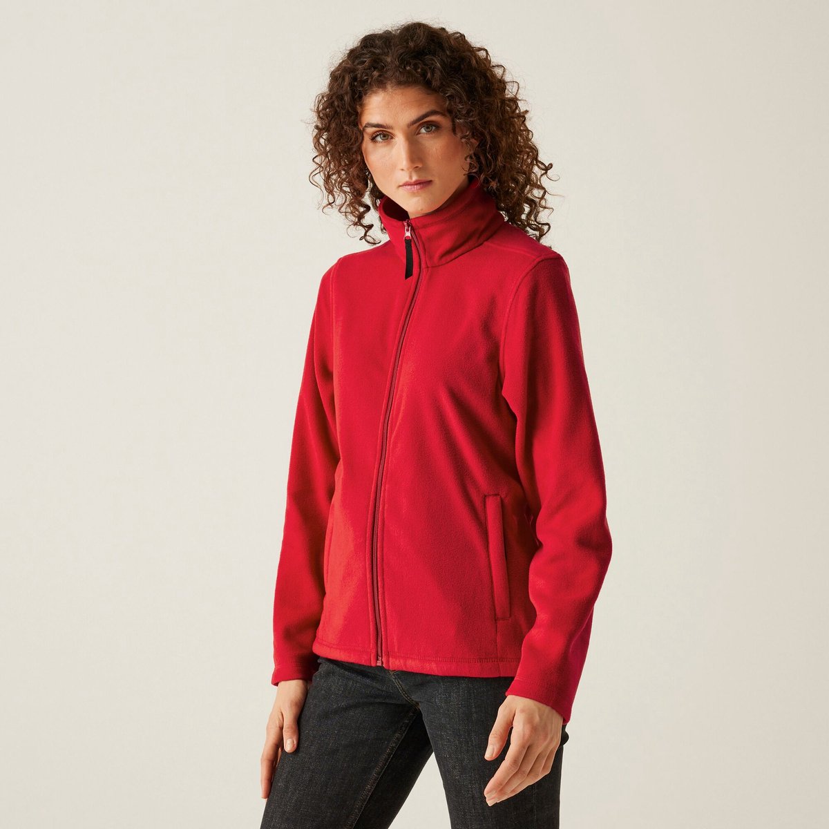 Fleece Hiking Dames Zacht Materiaal Rits Rood