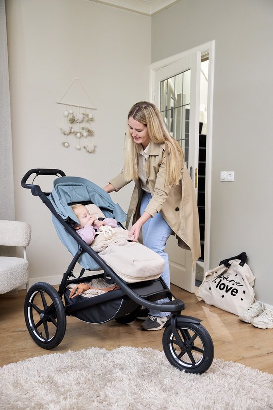 Meyco Baby Uni buggy voetenzak en inlegger - pre-washed hydrofiel - sand - 45x130cm (2-in-1) van Meyco — afbeelding 3