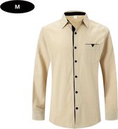 Livano Overhemd Heren - Volwassenen - Lange Mouwen - Strijkvrij - Lange Mouw - Khaki - Maat M