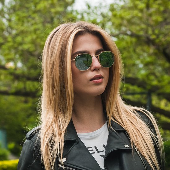 Ray Ban RB3548N 001 Hexagonal Flat Lenses Goud - Metaal - Groen Klassiek G-15 - 51mm — afbeelding 5