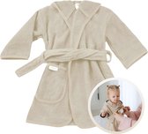 Funnies Badjas Sandstone Grey 0-12 Maanden Baby Badjas, Badjas Kinderen, Peuterbadjas - 100% Katoenen Badstof - Zacht en Absorberend - Perfect na Zwemmen, Douchen of Badderen - Ideaal als Cadeau voor Baby’s en Kinderen
