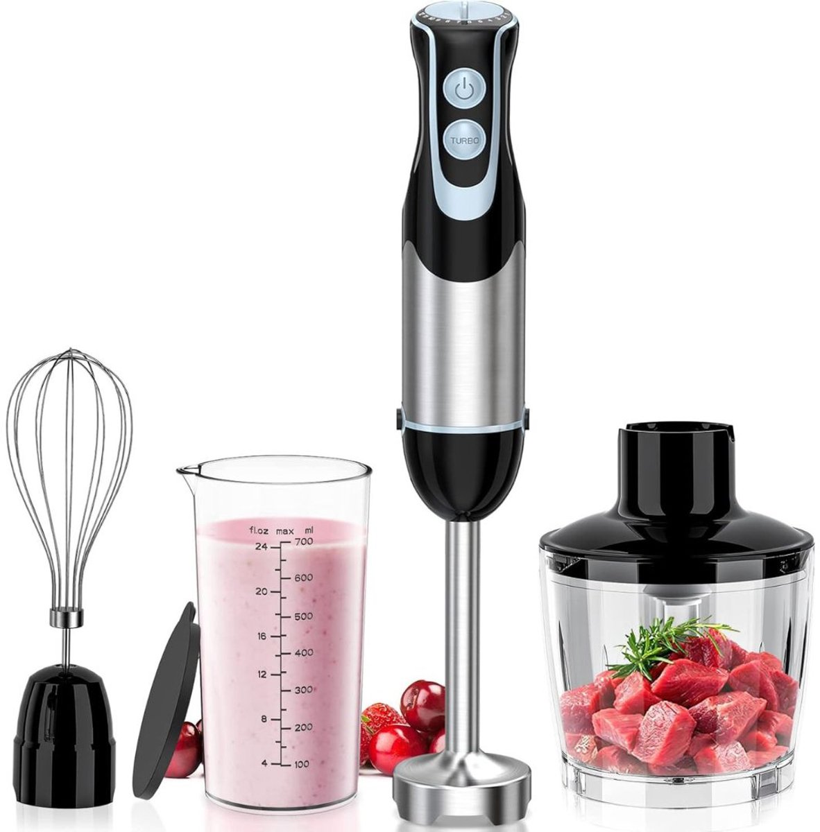 VELTRR® Staafmixer Set - Hakmolen - Groentesnijder - Soepmaker - Chopper niet Draadloos