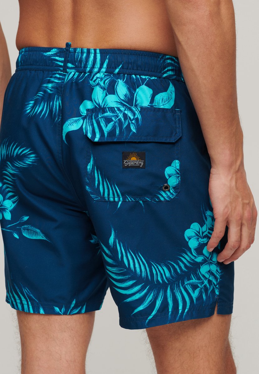 Superdry Gerecyclede Hawaïaanse zwemshort 43 cm Heren Zwembroeken Marineblauw