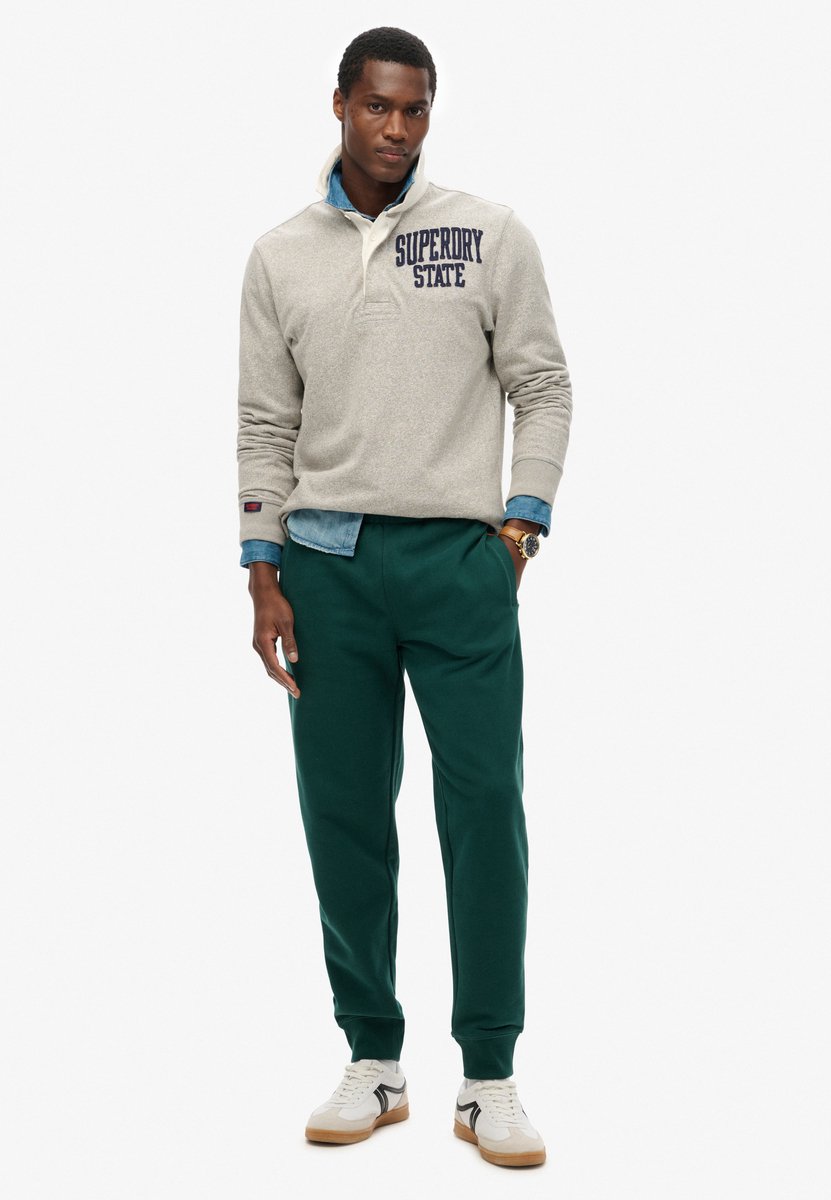 Superdry Essential joggingbroek met logo en licht geborstelde voering Heren Broeken Groen