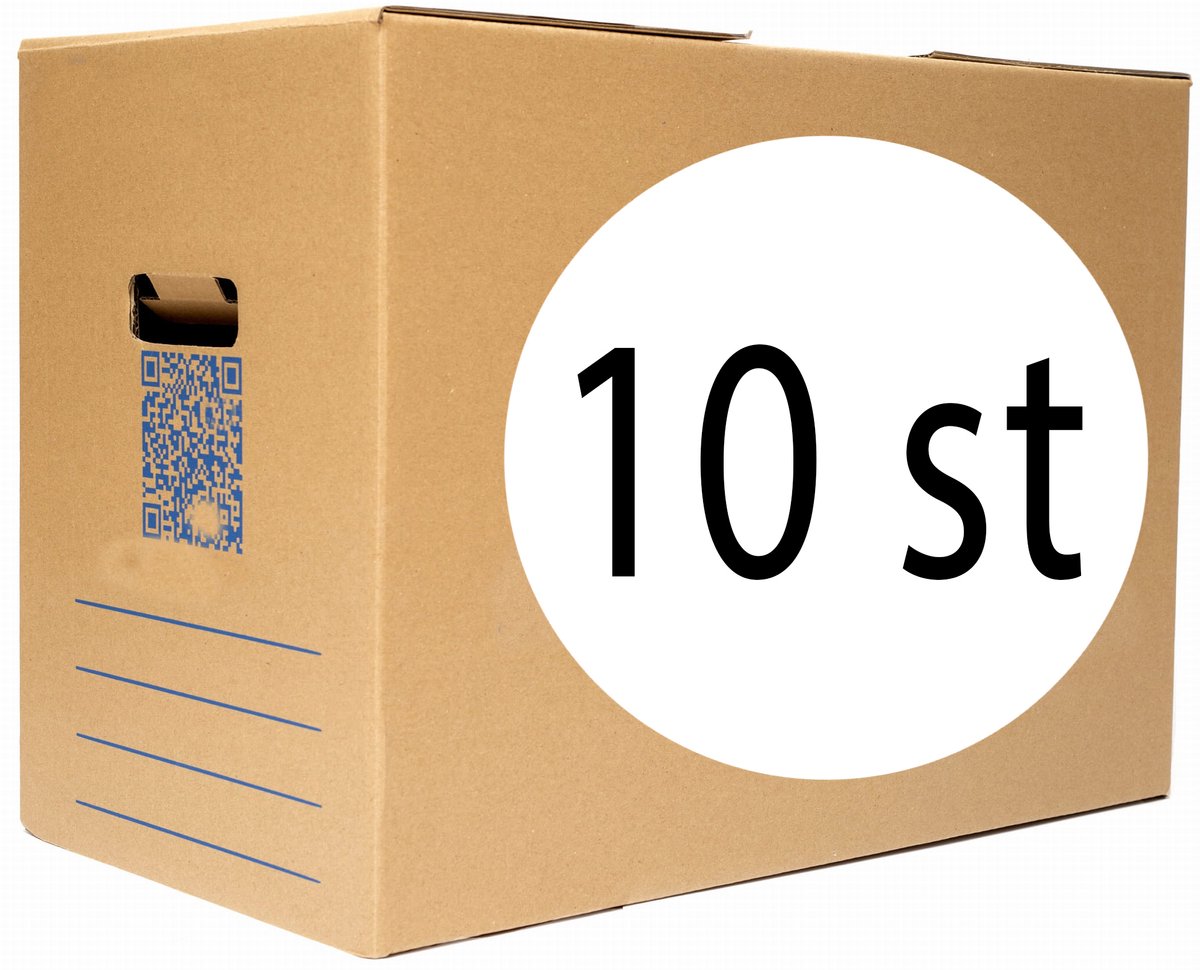 Verhuisdozen 85L – 10 STUKS zelf sluitend geen tape nodig - Extra stevige handvaten en bodem - Automatisch opzetbaar - Direct gebruiksklaar – Opbergbox – Herbruikbaar – Duurzaam – 50 kg laadvermogen - 3-laags karton – Standaard maat 56x41x37cm