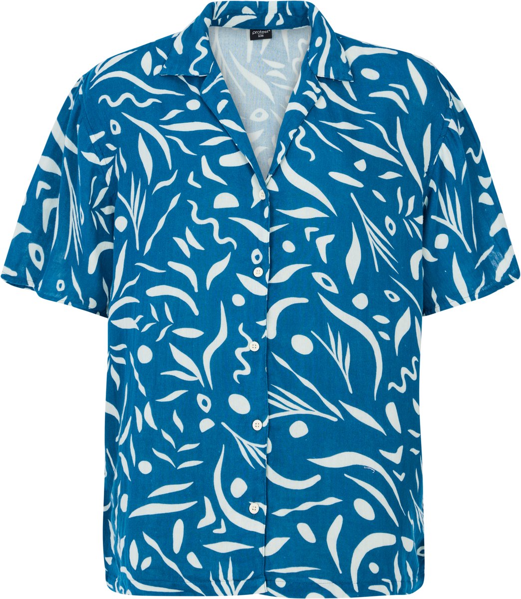 Protest Prtalicia – Blouse Dames – Korte mouwen – Knoopsluiting Blauw