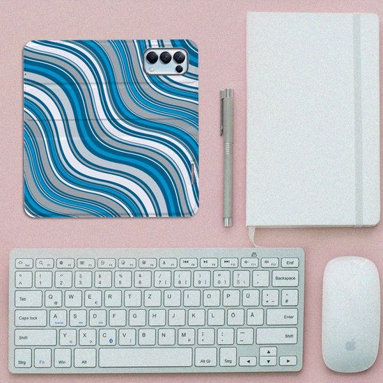 Étui OPPO Find X3 Lite Étui Livre Vagues Blauw