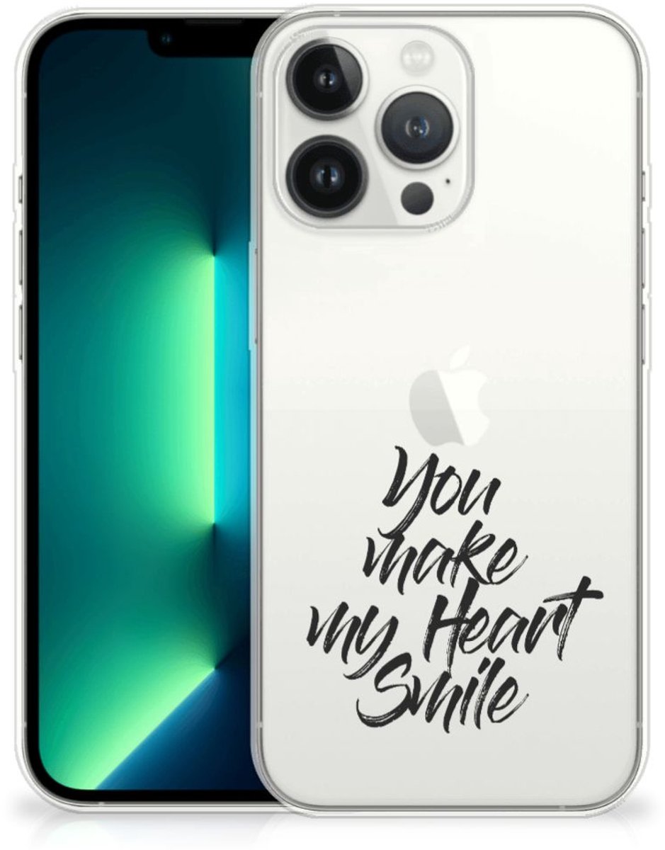 iPhone 13 Pro Max Siliconen hoesje met naam Heart Smile