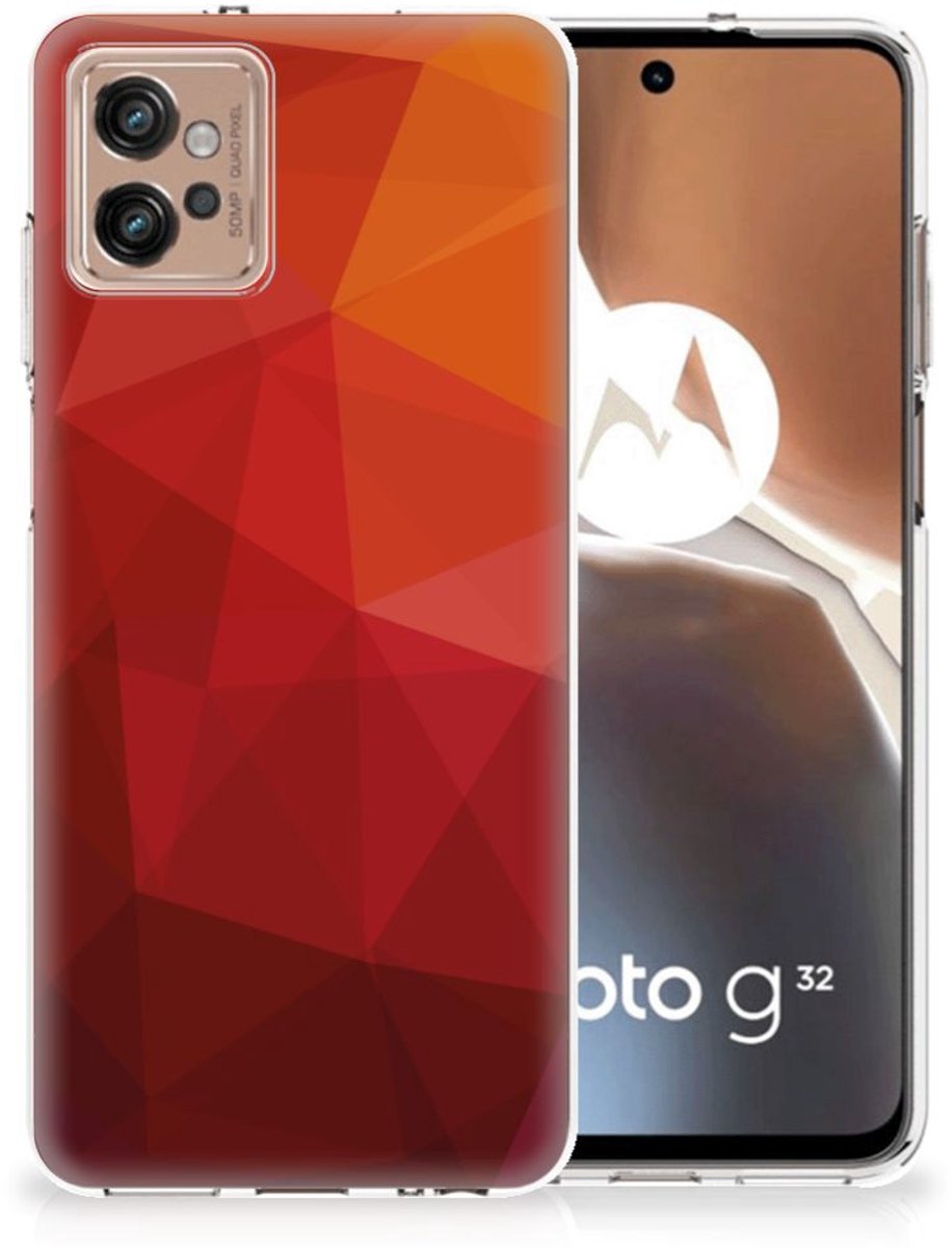 TPU Hoesje voor Motorola Moto G32 Polygon Red
