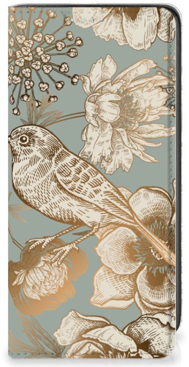 Smart Cover voor Samsung Galaxy A41 Vintage Bird Flowers
