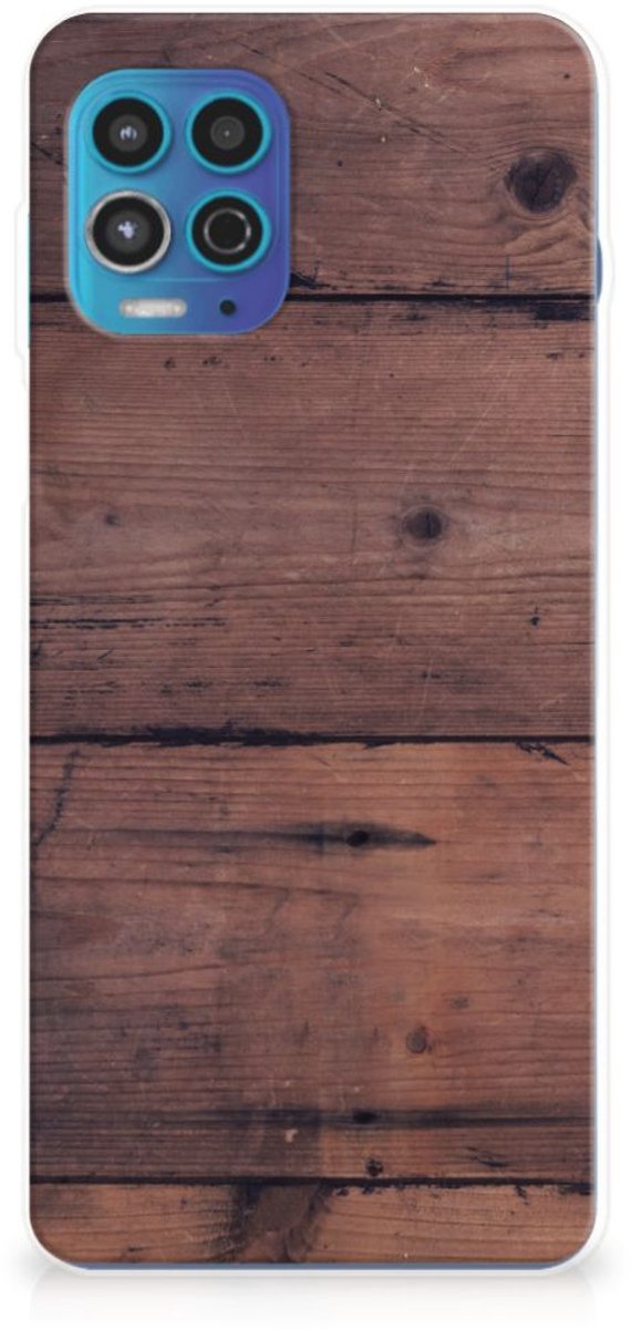 Motorola Moto G100 Bumper Hoesje Old Wood