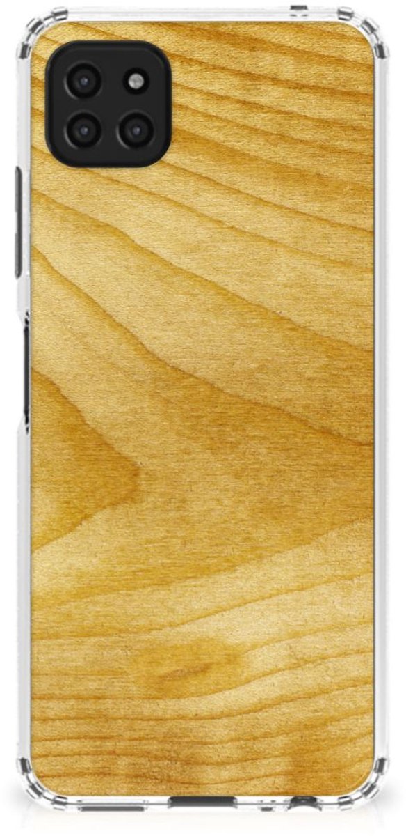 Samsung Galaxy A22 5G Stevig Telefoonhoesje Licht Hout
