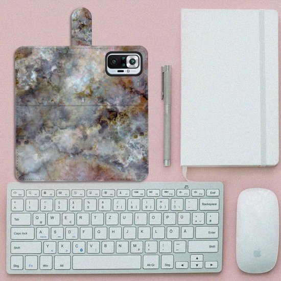 Étui pour téléphone portable Xiaomi Redmi Note 10 Pro Book Cover Marbre Grijs