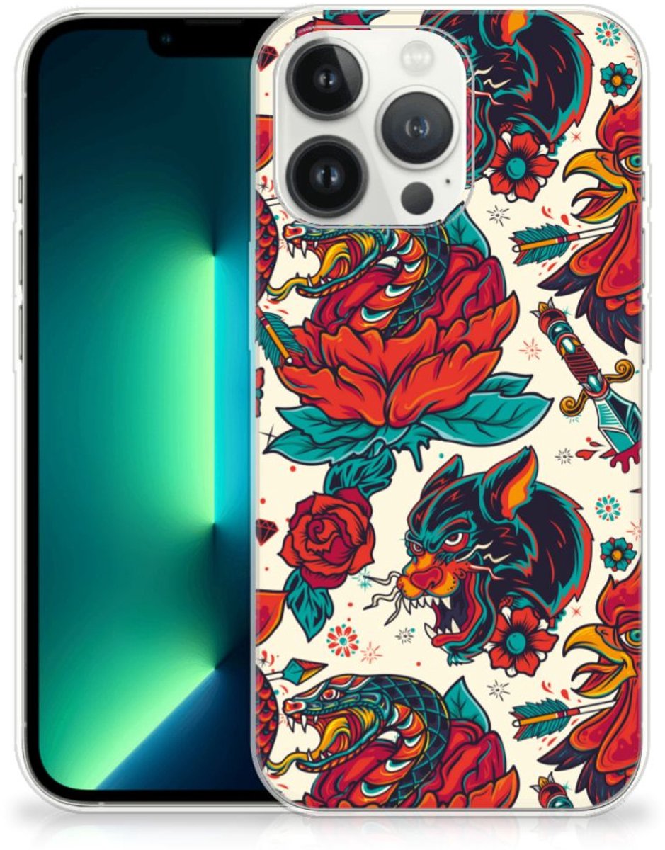 Siliconen Hoesje met foto voor iPhone 13 Pro Max Old Skool