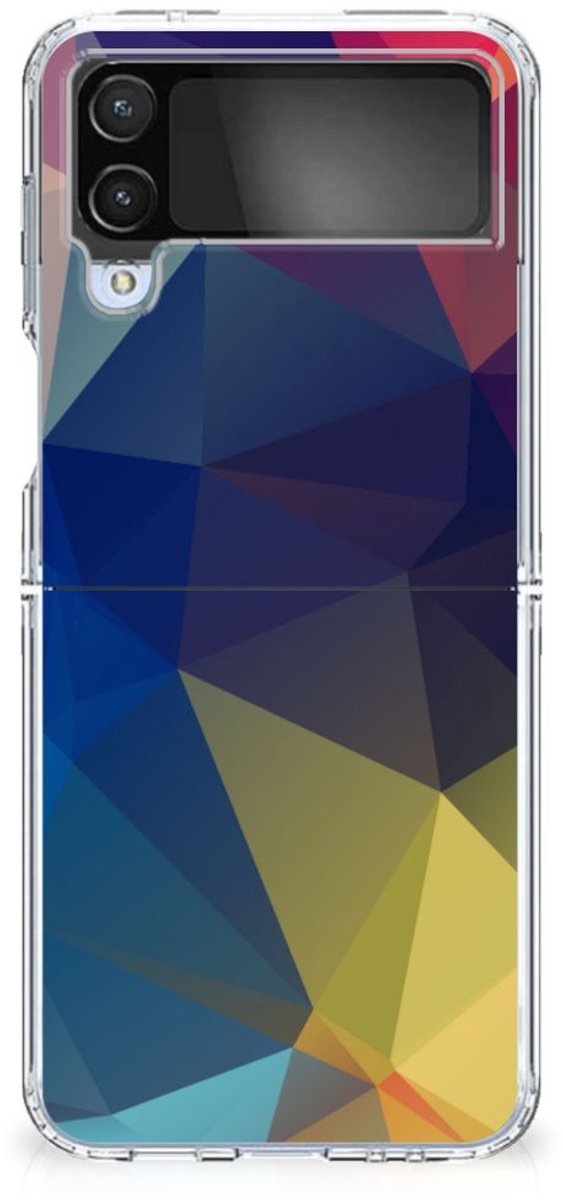Samsung Galaxy Z Flip 4 TPU Hoesje Polygon Dark