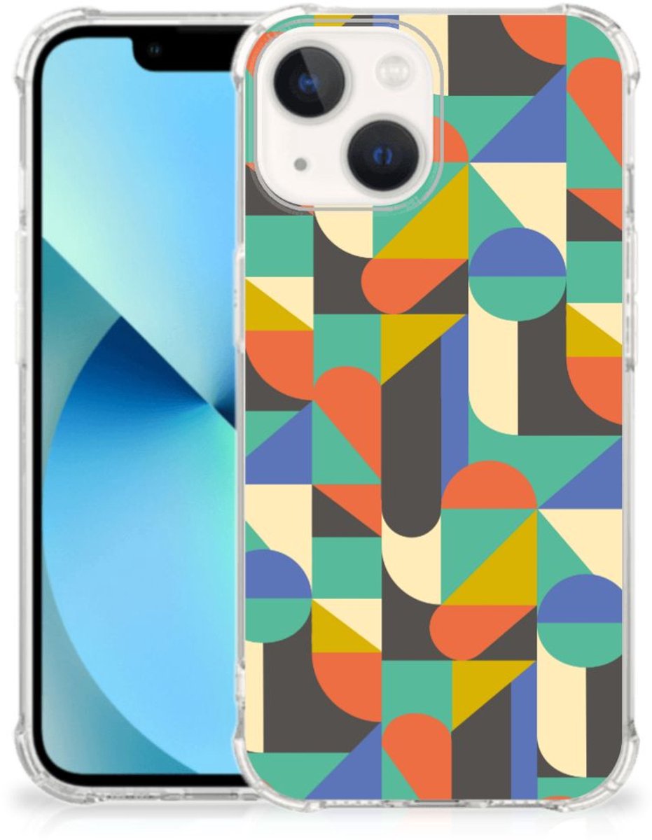 iPhone 13 mini Doorzichtige Silicone Hoesje Funky Retro