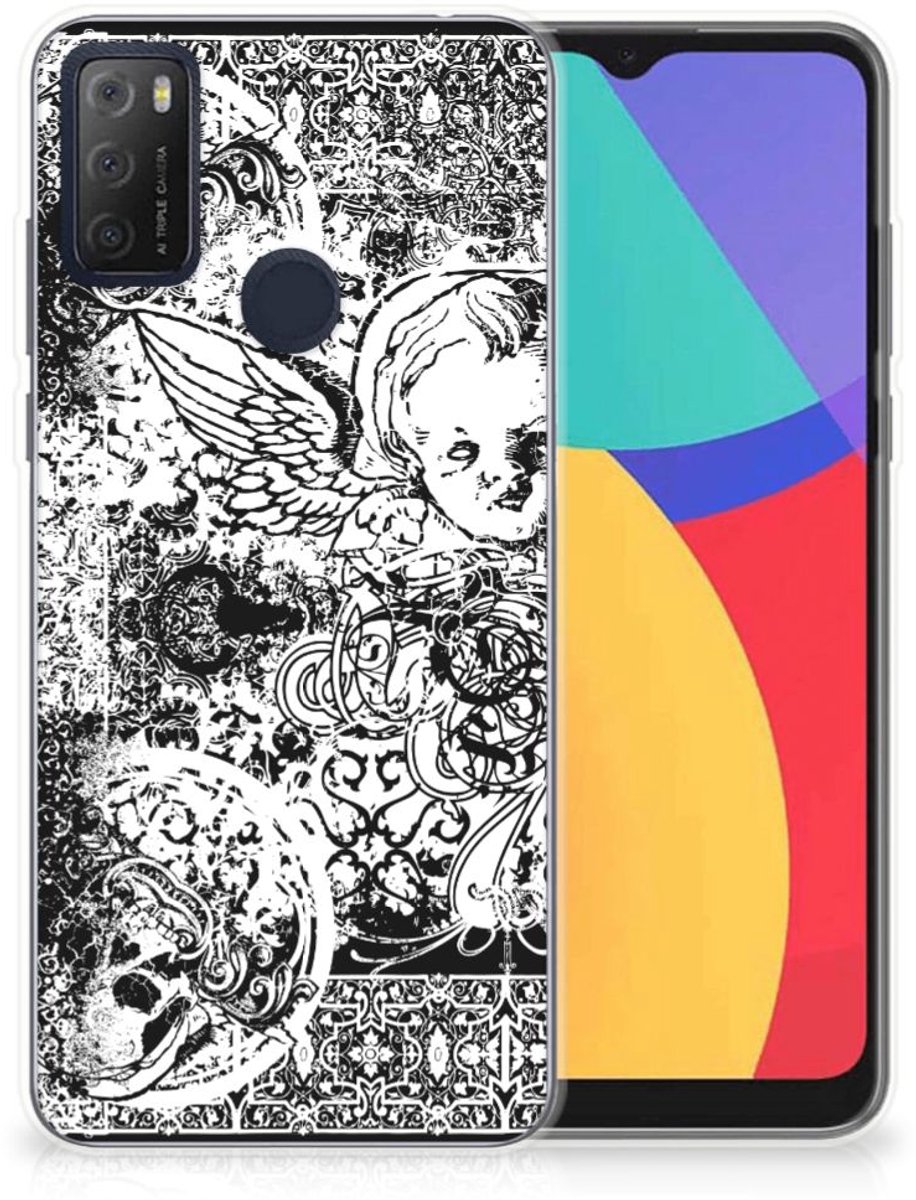 Silicone Back Case Alcatel 1S (2021) Skulls Angel