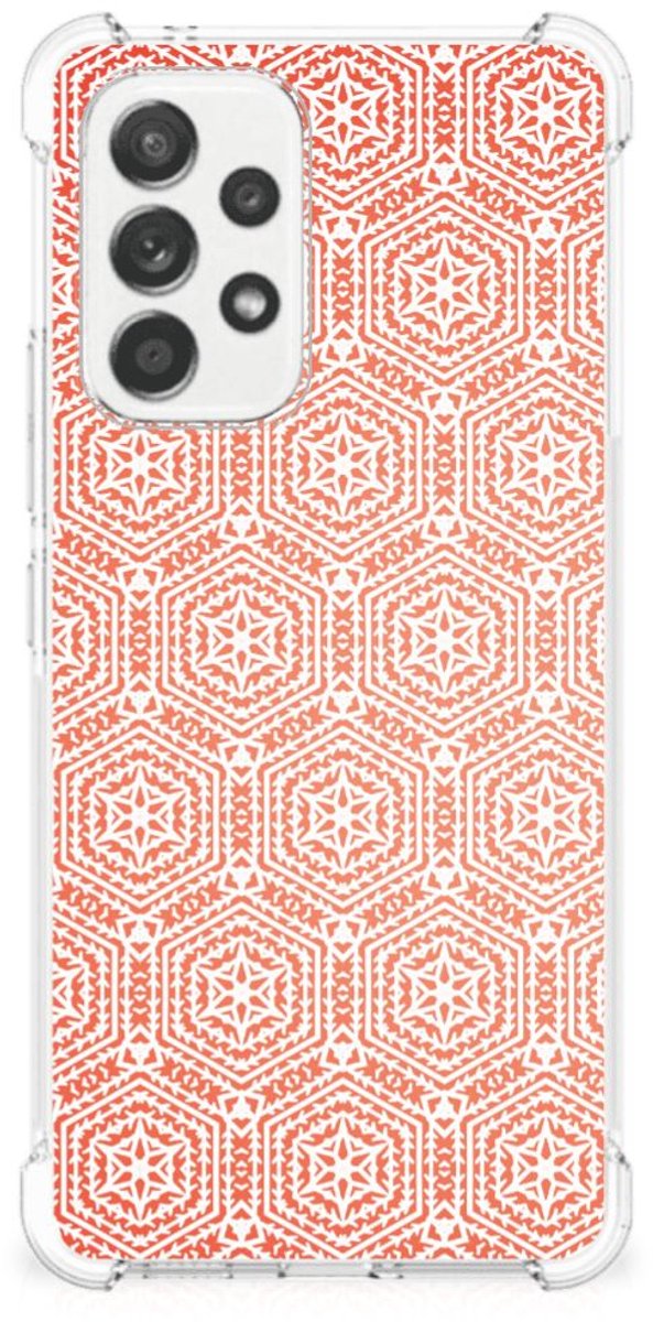 Samsung Galaxy A53 5G Doorzichtige Silicone Hoesje Pattern Orange