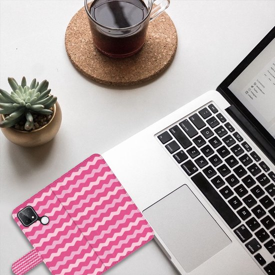 Etui design OPPO A15 Etui pour téléphone portable Design Vagues Pink