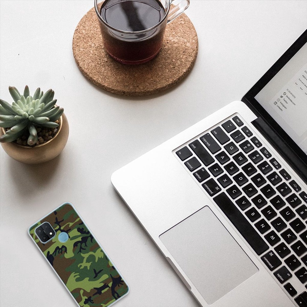 OPPO A15 TPU bumper Army Dark