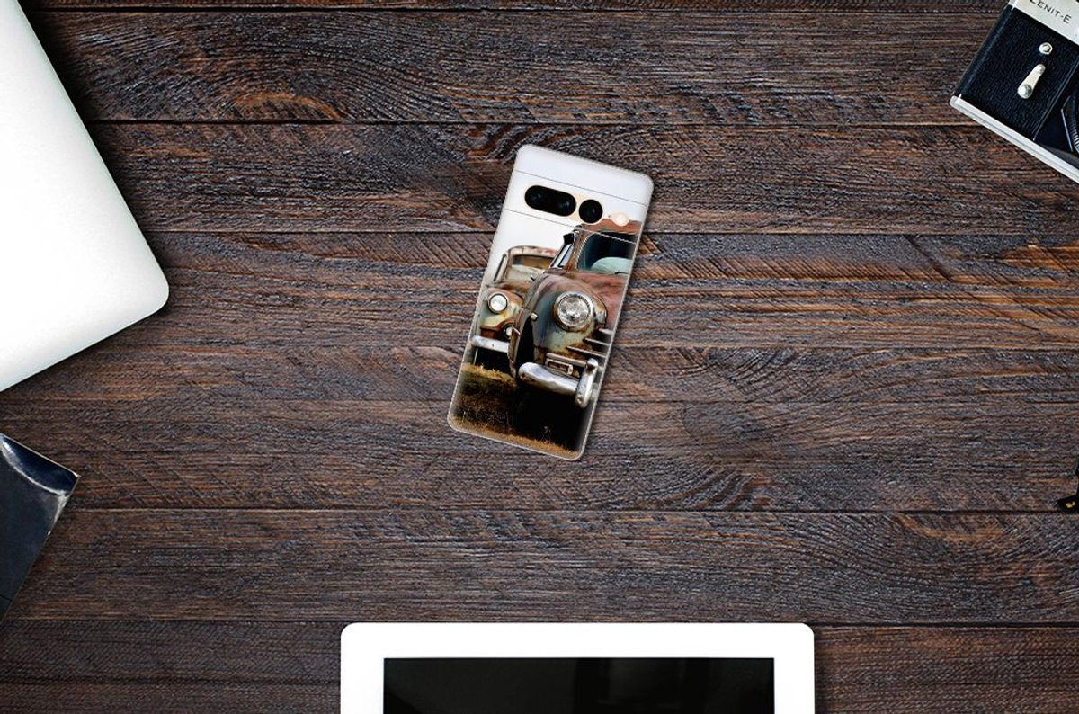 Google Pixel 7 Pro Siliconen Hoesje met foto Vintage Auto