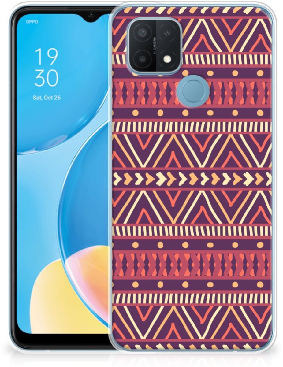 OPPO A15 TPU bumper Aztec Paars