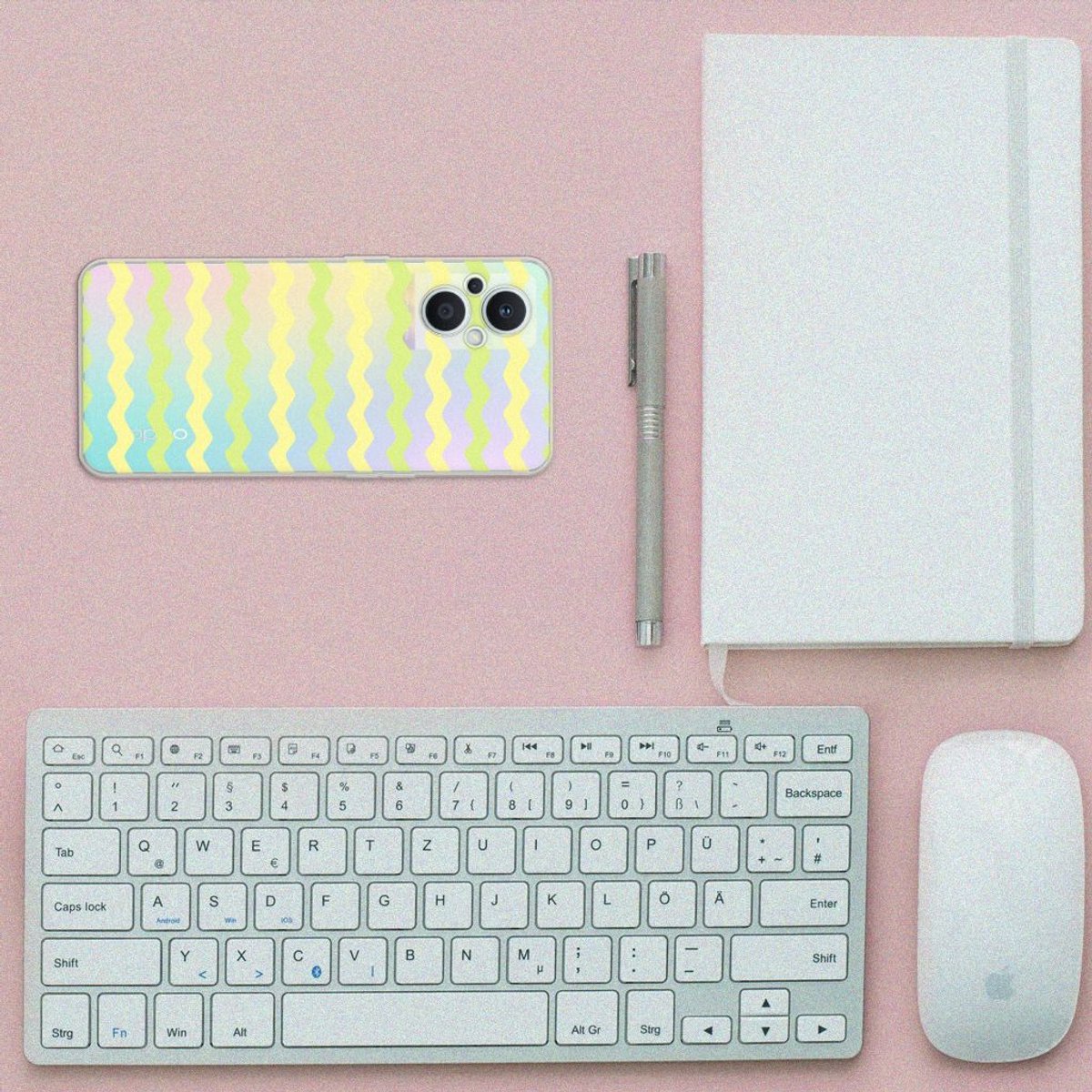 Back Cover voor OPPO Reno8 Lite TPU bumper Waves Yellow