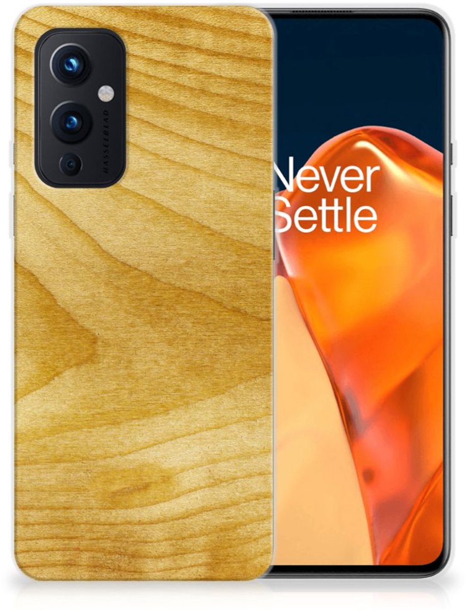 OnePlus 9 Bumper Hoesje Licht Hout