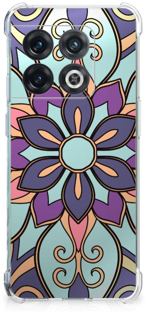 TPU Case Anti-Shock voor OnePlus 10 Pro Case Purple Flower
