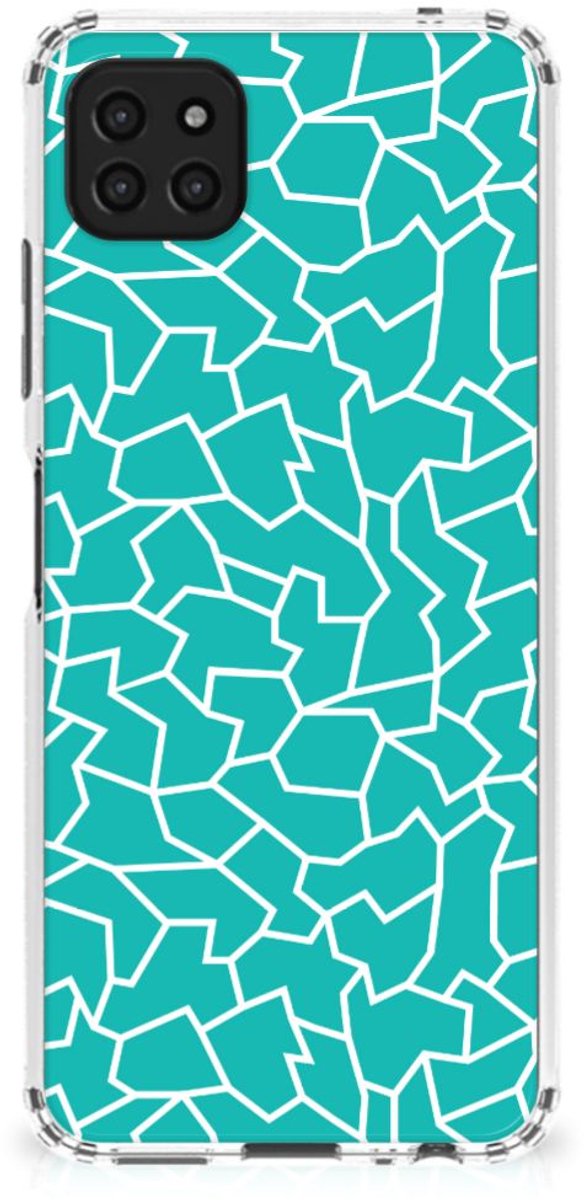 TPU Case Anti-Shock voor Samsung Galaxy A22 5G Back Cover Cracks Blue