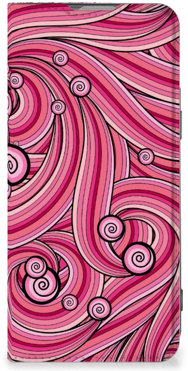 Standcase Hoesje voor OnePlus Nord 2T Bookcase Swirl Pink