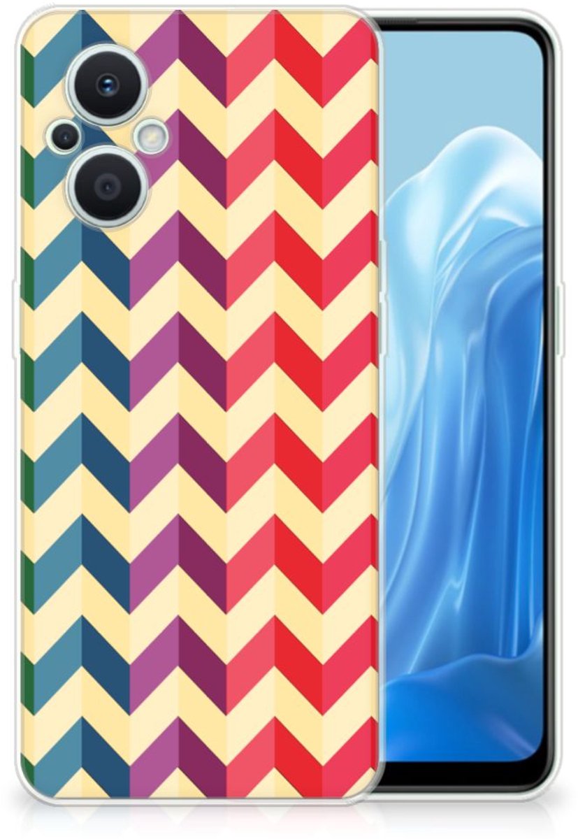 OPPO Reno8 Lite TPU bumper Zigzag Multi Color