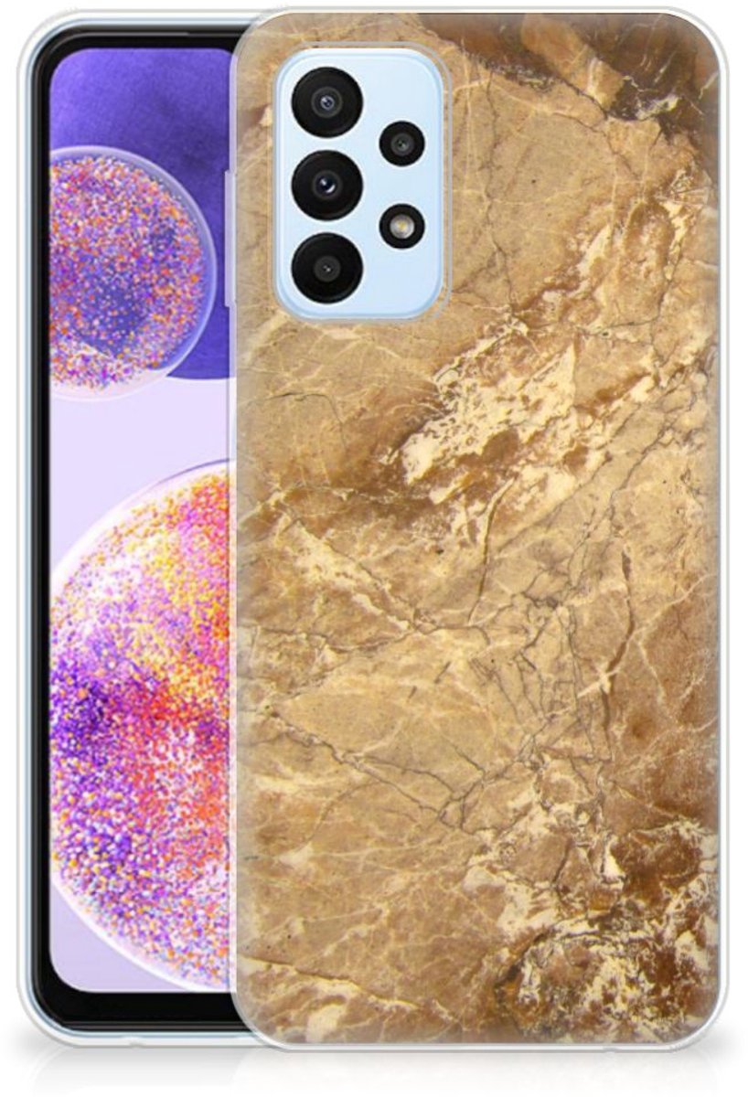 Samsung Galaxy A23 TPU Siliconen Hoesje Marmer Creme