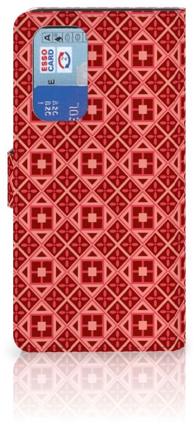 Coque Téléphone OnePlus 9 Pro PU Premium Housse pour Batik Rouge