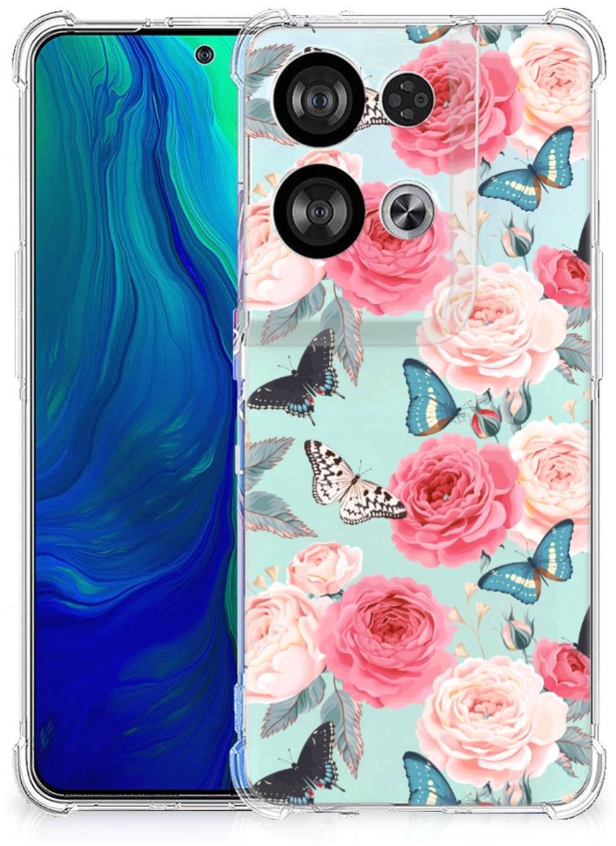 OPPO Reno8 Case Butterfly Roses