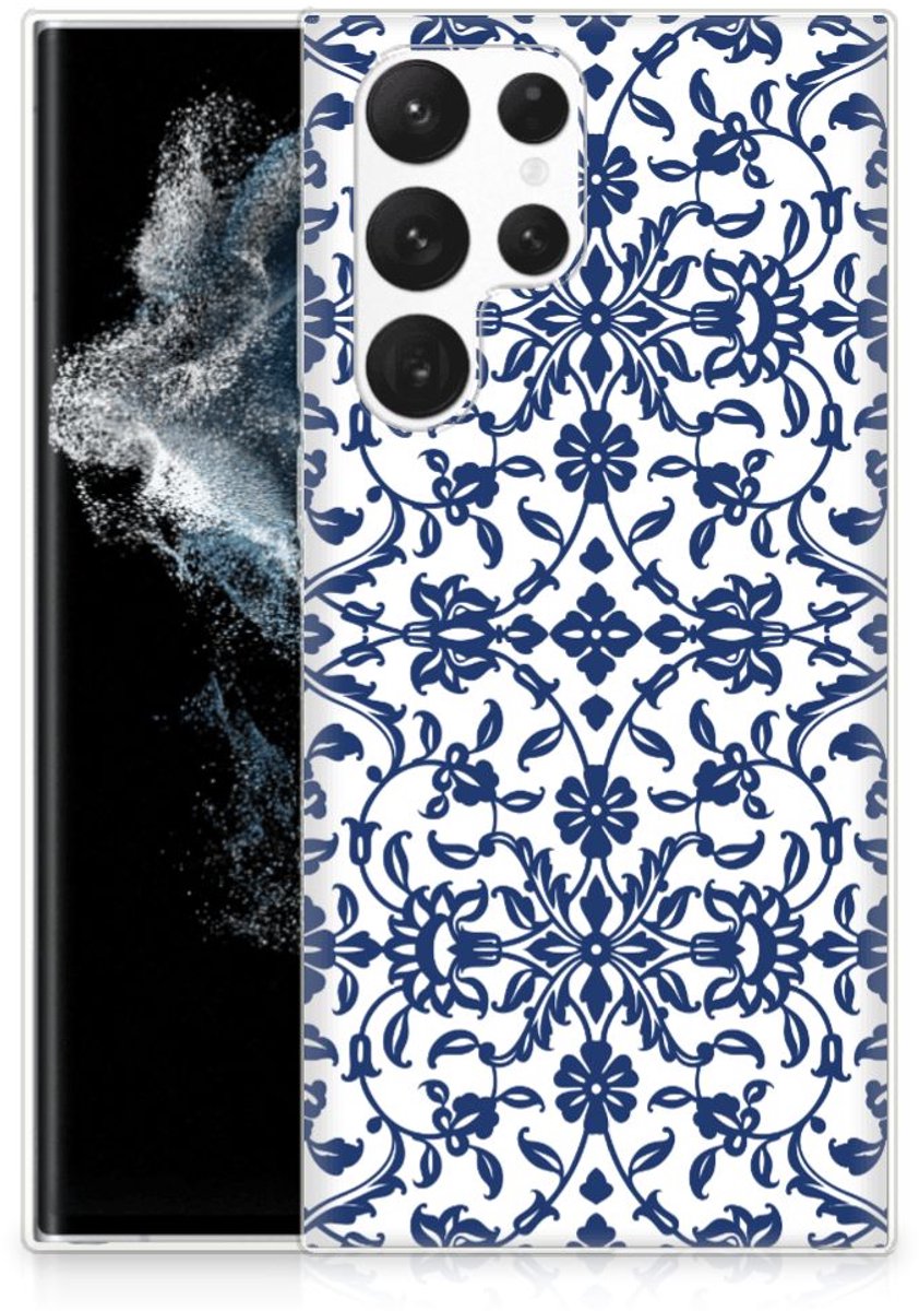 Samsung Galaxy S22 Ultra TPU Case Flower Blue