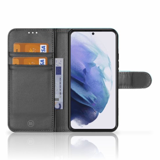 Coque Téléphone Samsung Galaxy S22 Wallet Book Case avec Photo Orchidée Blauw Saint Valentin Cadeau Femme