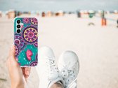 Coque Smartphone Coque Samsung Galaxy A54 Silicone avec bordure transparente Cercles et Papillons