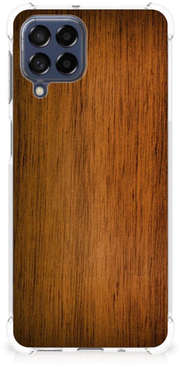 Samsung Galaxy M53 Stevig Telefoonhoesje Donker Hout