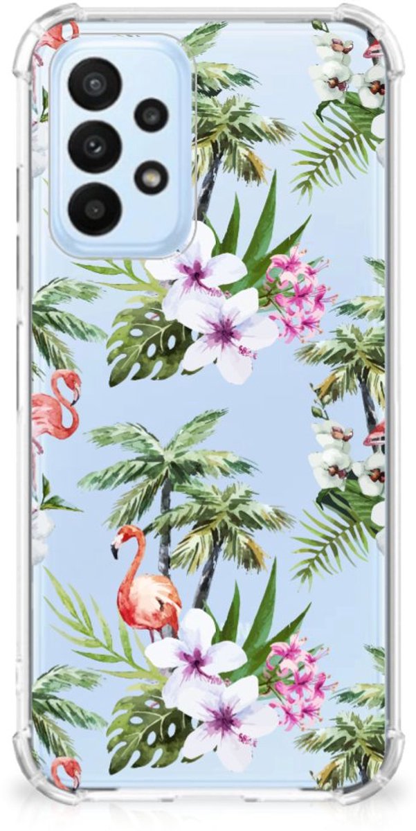 Samsung Galaxy A23 Case Anti-shock Flamingo Palms