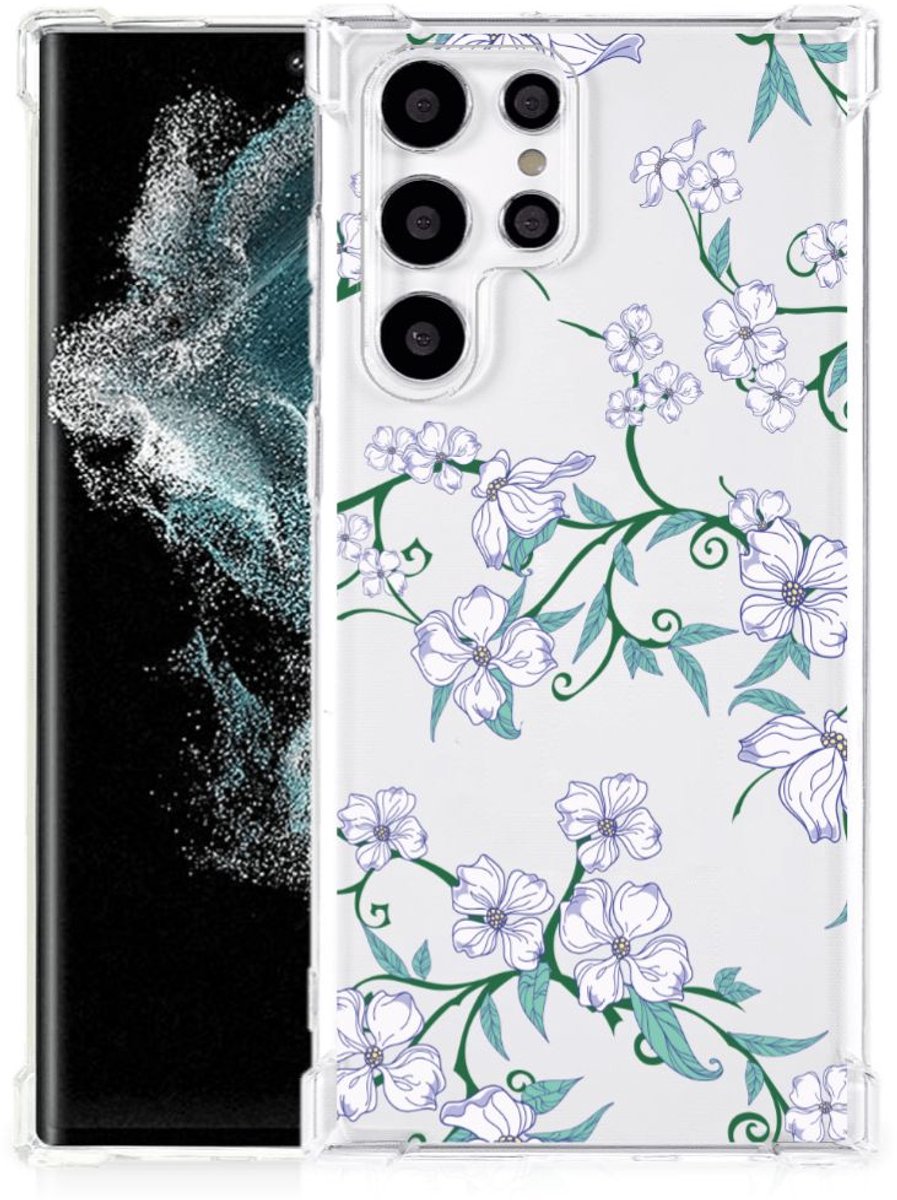 Samsung Galaxy S22 Ultra Uniek Case Blossom White
