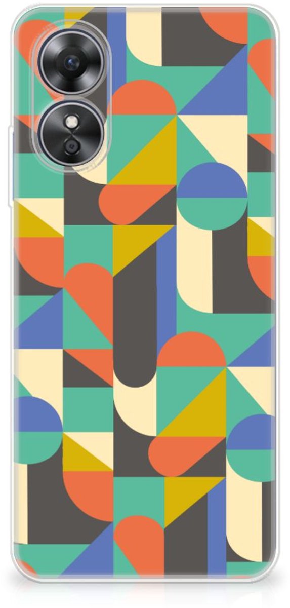 Back Cover voor OPPO A17 TPU bumper Funky Retro